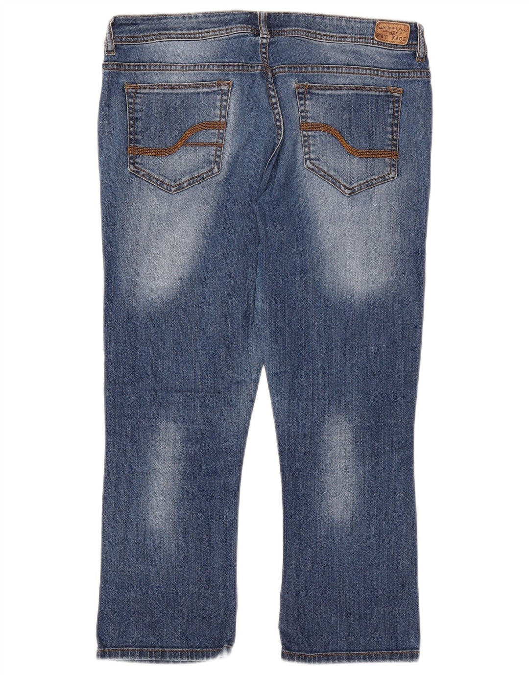 Damskie jeansy capri FAT FACE UK 14 duże W32 L23 niebieskie