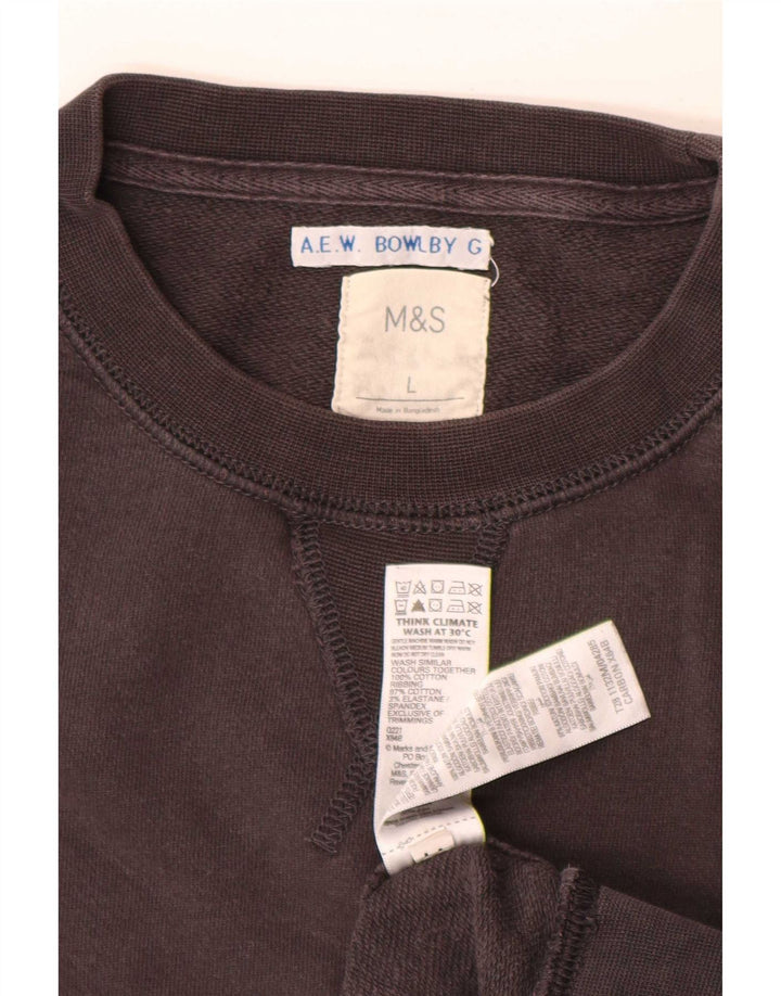 Marks & Spencer Męski sweter, duży, szary, bawełniany