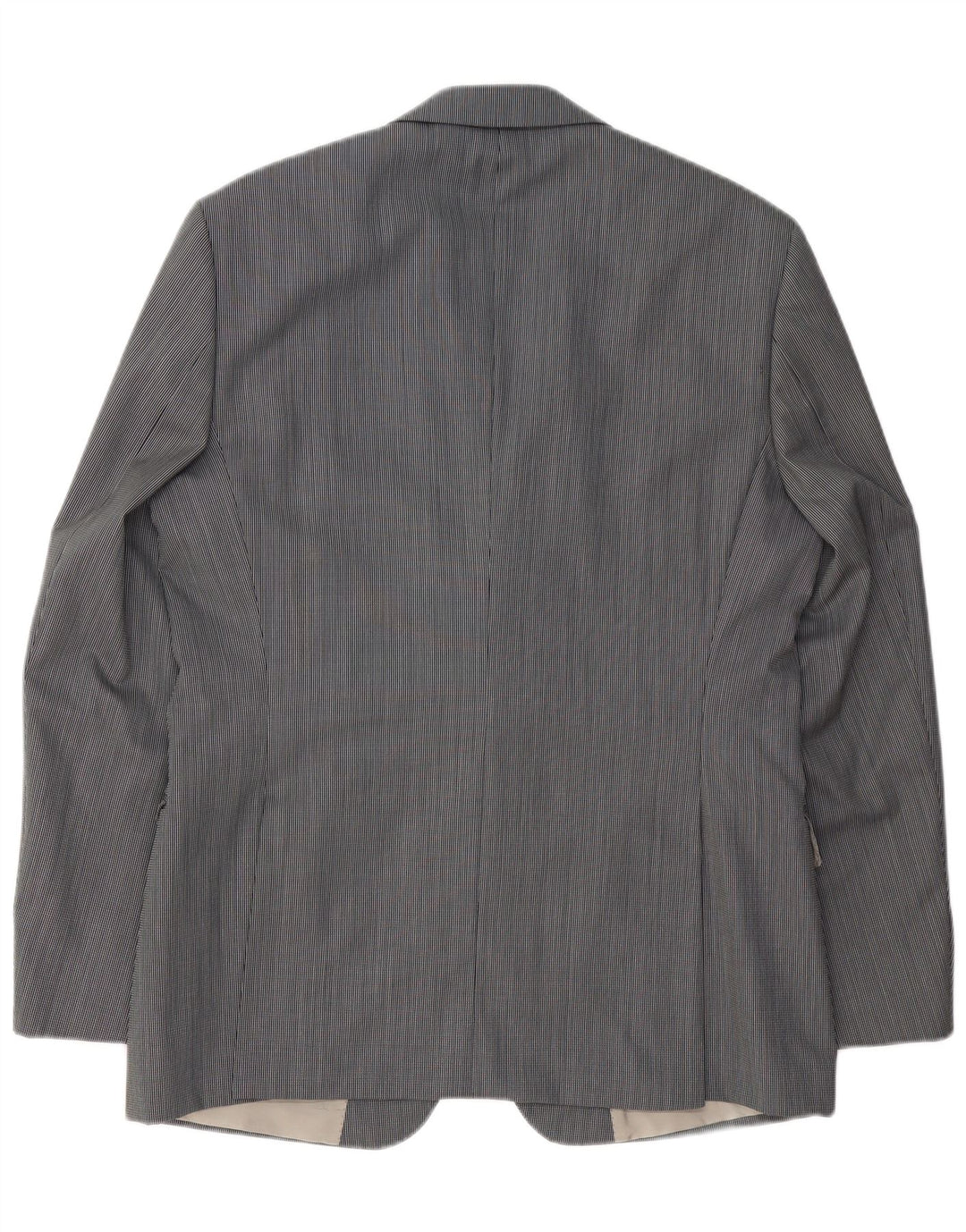 Męska marynarka zapinana na 2 guziki Hugo Boss EU 52 XL, szara, prążkowana, dziewicza wełna