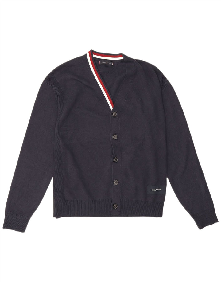 Męski sweter rozpinany Tommy Hilfiger, średni granatowy, bawełniany
