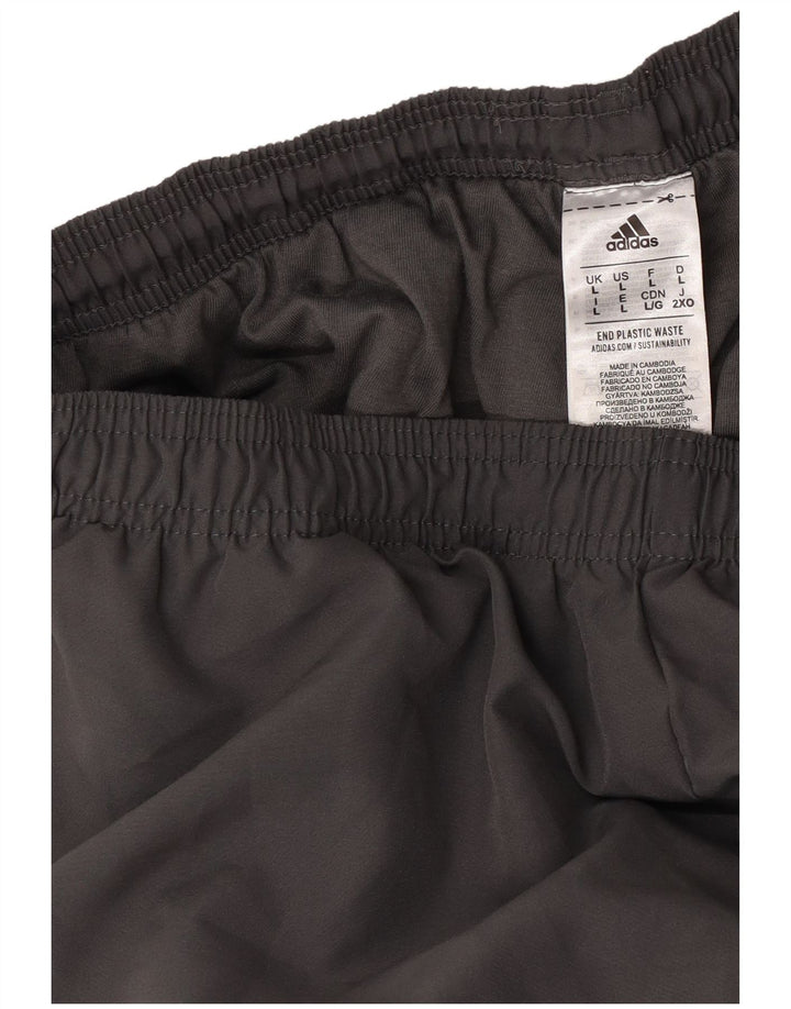 Męskie spodnie dresowe Adidas, duże, szare, poliestrowe