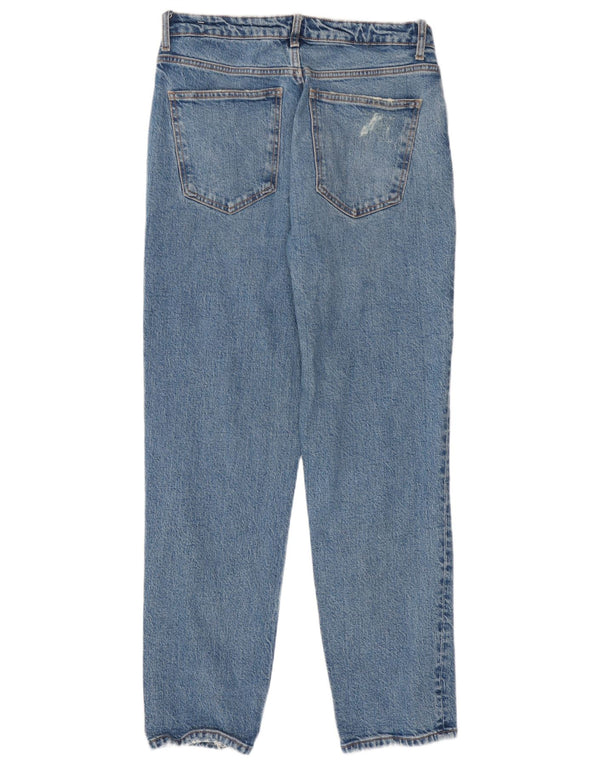 Damskie jeansy Zara z wysokim stanem, zwężane EU 40 Medium W30 L28, niebieska bawełna