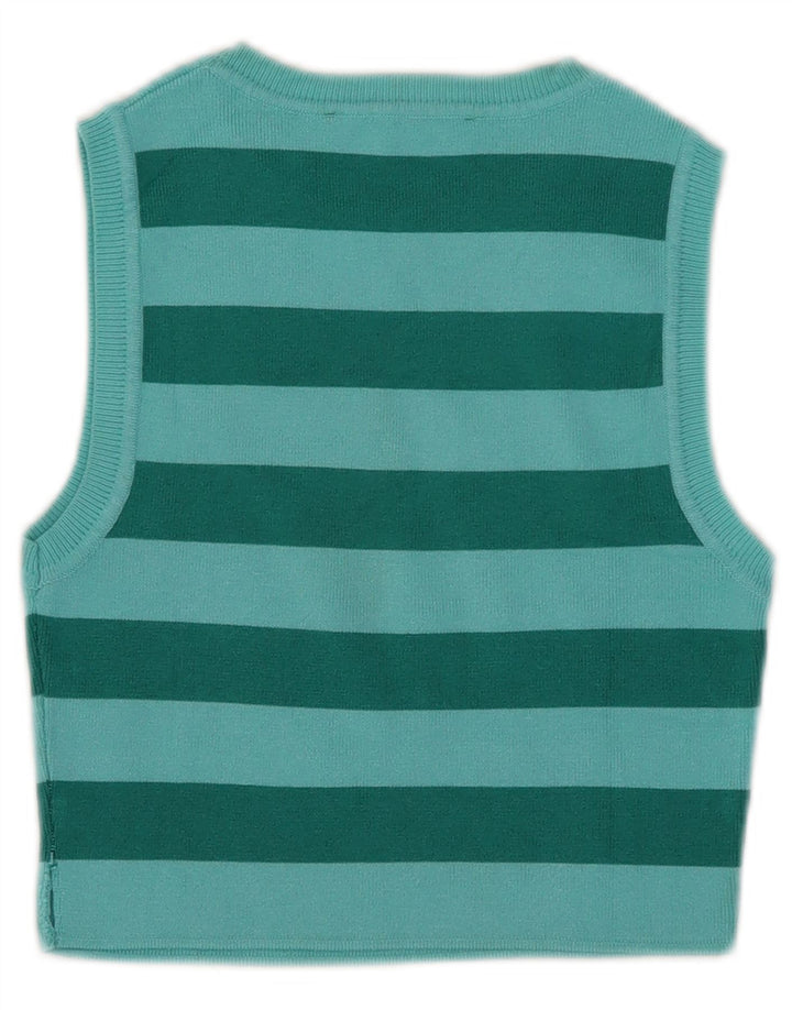 Damska kamizelka Zara Crop Top UK 12 w kolorze średniej zielonej wiskozy w paski