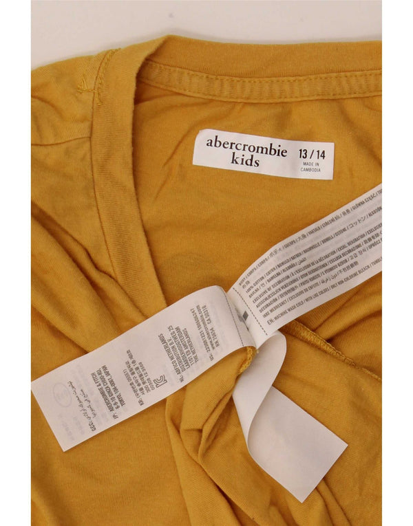 Chłopięcy T-shirt z grafiką Abercrombie & Fitch 13-14 lat, żółty, bawełniany