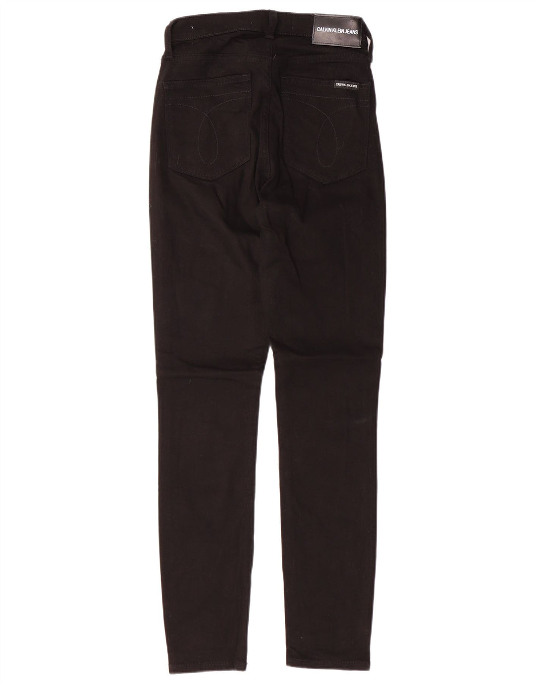 CALVIN KLEIN Damskie jeansy slim z wysokim stanem W26 L30 Czarne bawełniane