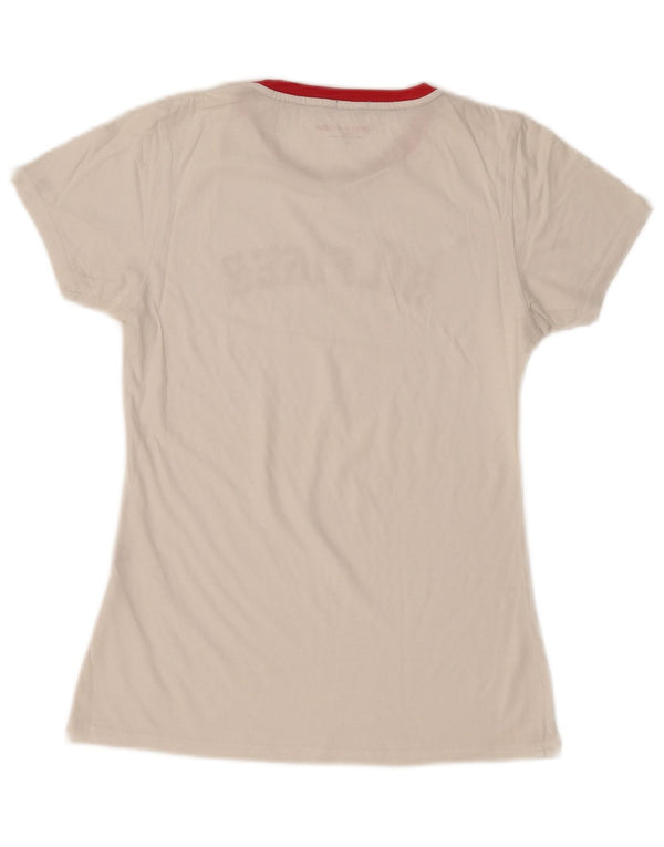 Damska koszulka graficzna Tommy Hilfiger Top UK 10 Small White Cotton