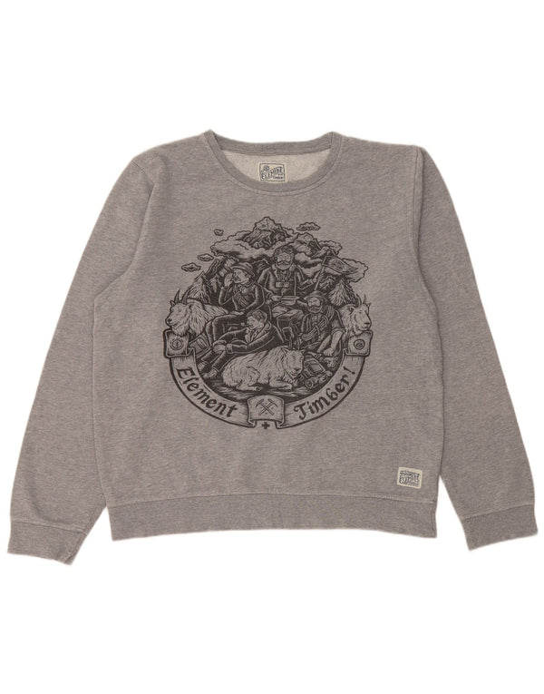 Męska bluza z grafiką ELEMENT, duża, szara, bawełniana