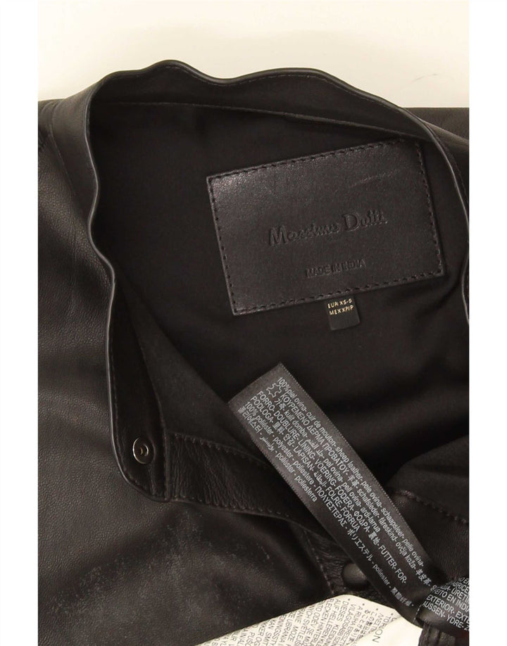 Damska koszula oversize Massimo Dutti, skórzana, UK 6 XS, czarna skóra