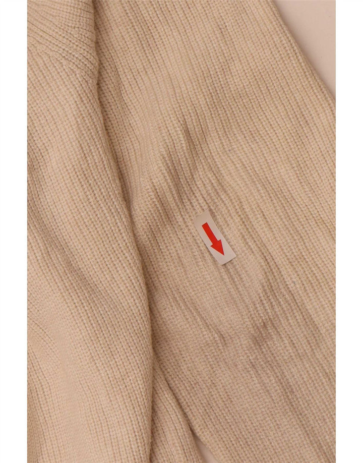 Zara Męski sweter z dekoltem w łódkę, średni, złamanej bieli, bawełniany