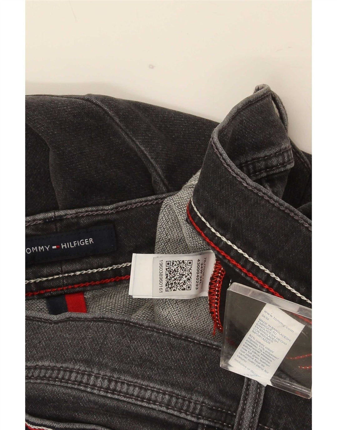 Męskie jeansy slim fit Tommy Hilfiger W34 L34 Szara bawełna