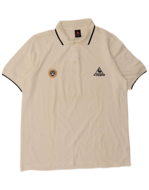 Męska koszulka polo Le Coq Sportif XL, biała, bawełniana