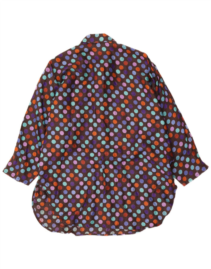 Damska koszula oversize w stylu vintage, pulowerowa IT 48 XL, wielokolorowa w kropki