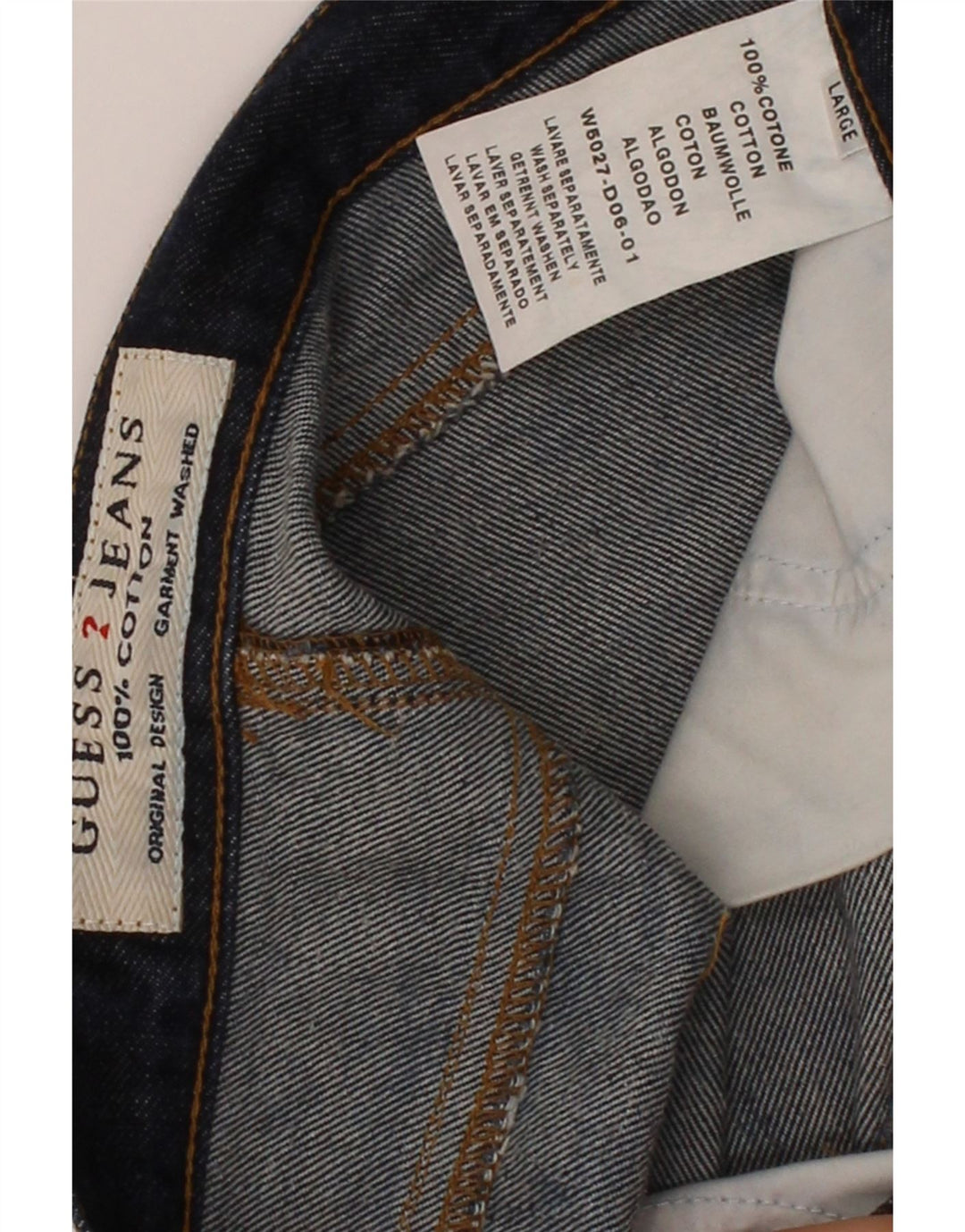 GUESS Womens Denim Shorts Large W34 Navy Blue Cotton Vintage Guess and Second-Hand Guess from Messina Hembry 