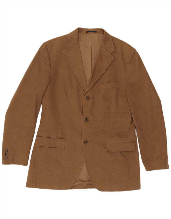 Męska marynarka zapinana na 3 guziki Massimo Dutti EU 52, duża, beżowa, bawełniana