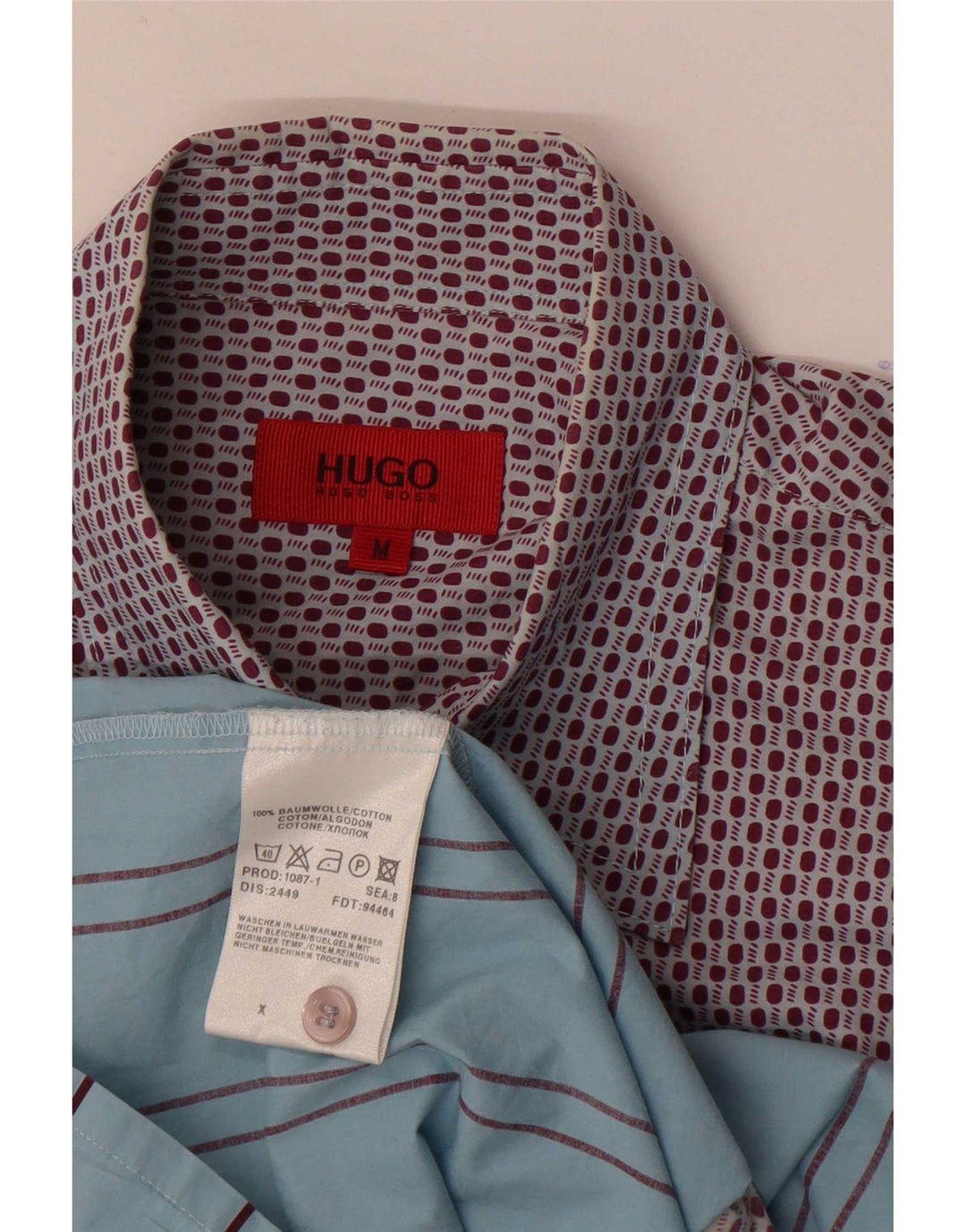 Koszula męska Hugo Boss, bawełniana w średnie niebieskie paski