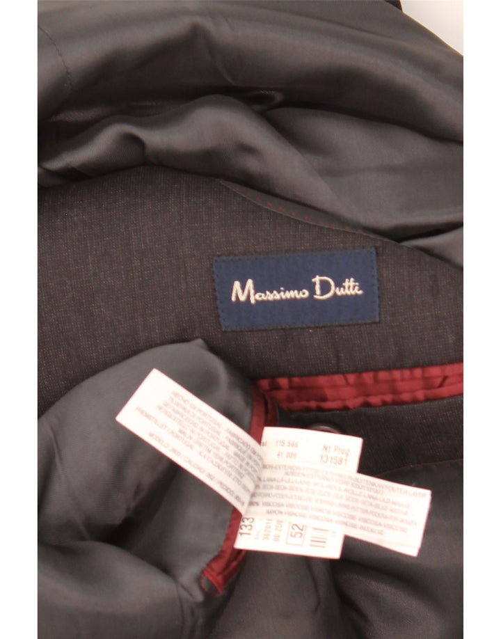 Męska marynarka zapinana na 3 guziki Massimo Dutti EU 52, duża czarna wełna