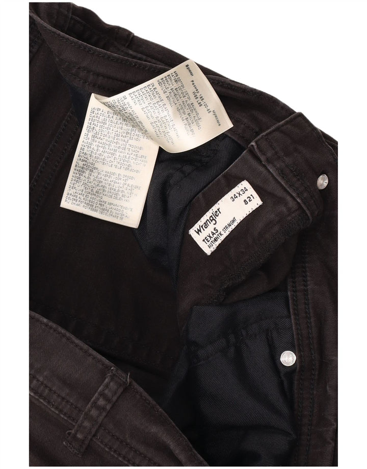 Męskie jeansy Wrangler Texas Straight W34 L34 Szara bawełna