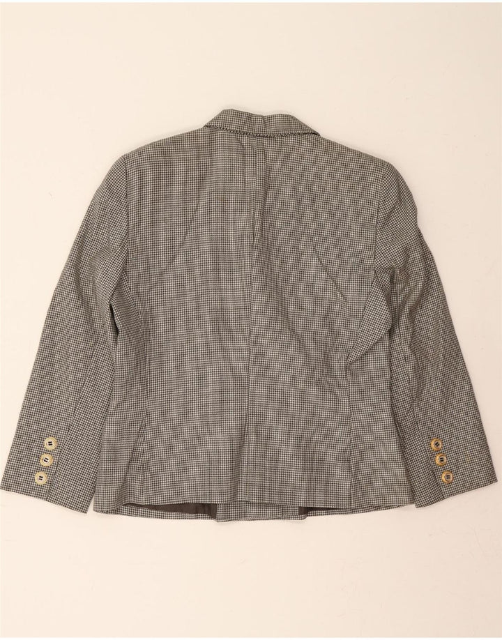 GIANFRANCO FERRE Womens Blazer Jacket UK 14 Large Grey Houndstooth Vintage Gianfranco Ferre and Second-Hand Gianfranco Ferre from Messina Hembry 
