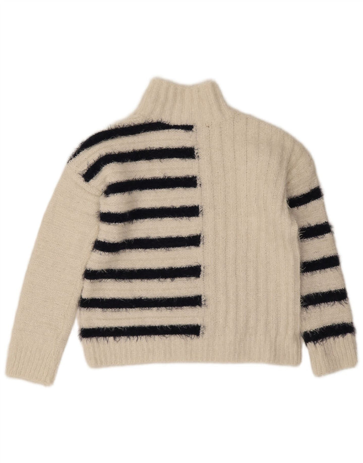 Marks & Spencer Damski sweter z golfem UK 10, mały, w kolorze złamanej bieli