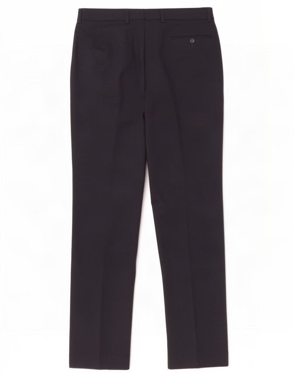 Damskie spodnie garniturowe Marks & Spencer W32 L33 Granatowo-wełniane