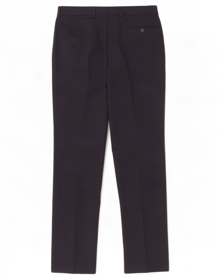 Damskie spodnie garniturowe Marks & Spencer W32 L33 Granatowo-wełniane