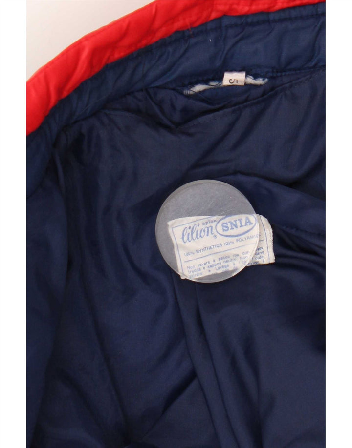 Damska kurtka wyściełana w stylu vintage UK 14, nylon w kolorze średniego błękitu