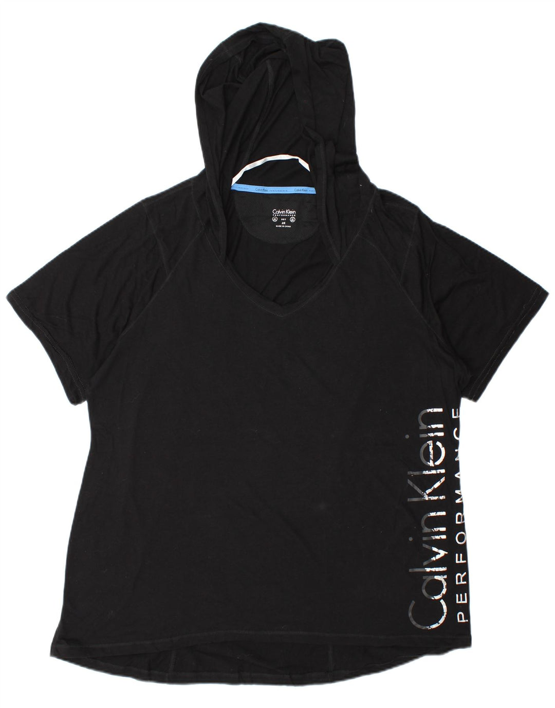 Damska koszulka oversize Calvin Klein z grafiką Top UK 20 2XL Czarna bawełna