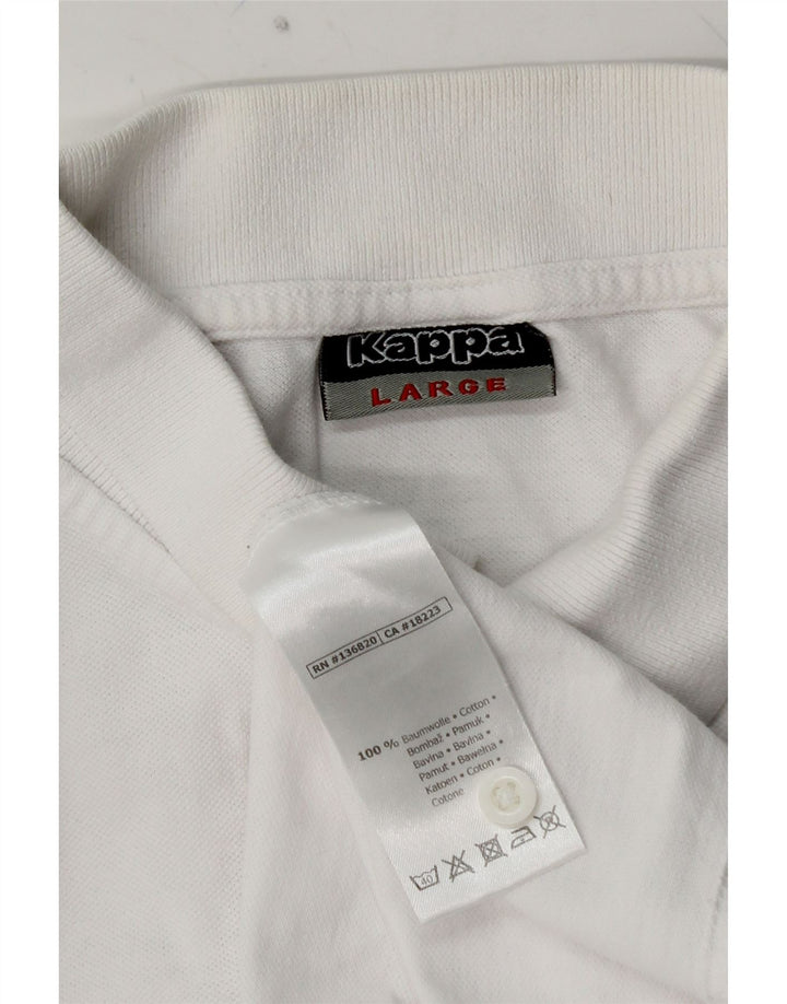 Męska koszulka polo KAPPA, duża, biała, bawełniana