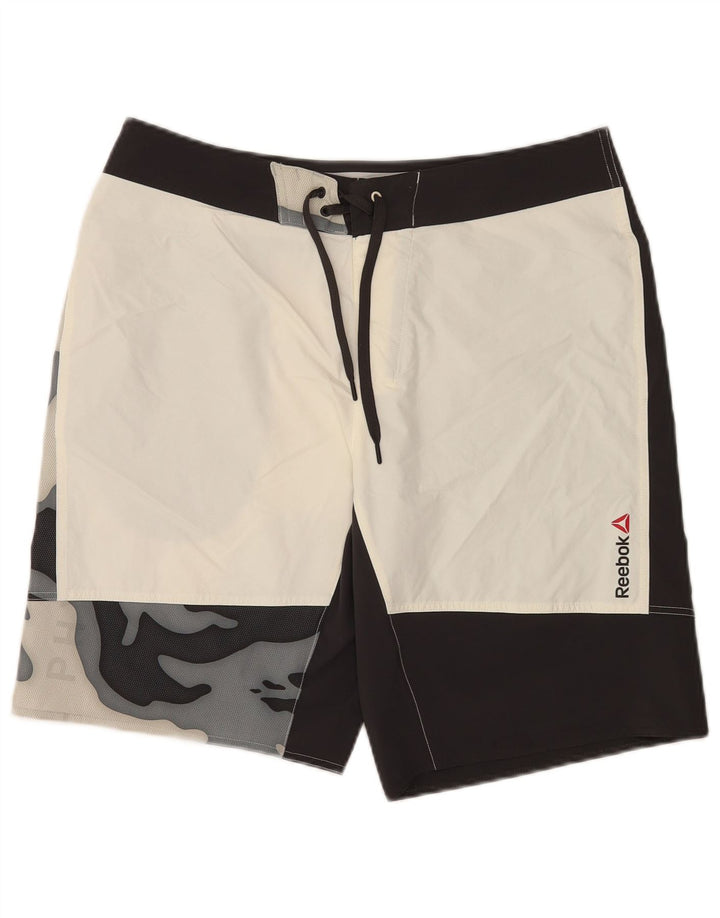 Męskie spodenki kąpielowe Reebok Speedwick Graphic w kolorze średniej czerni