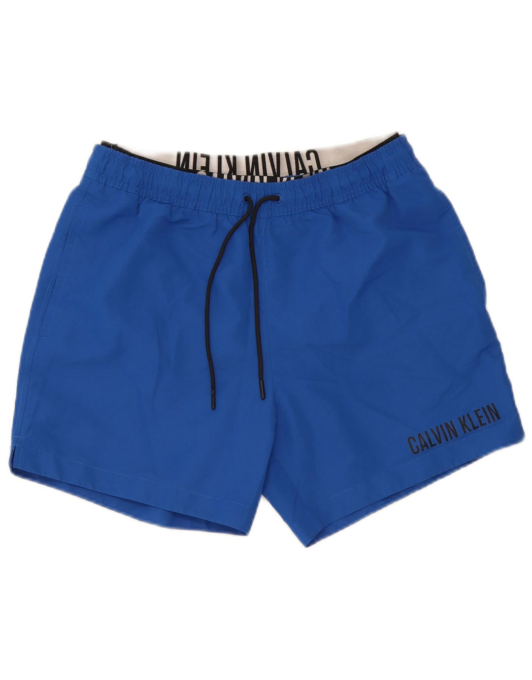 Męskie spodenki kąpielowe Calvin Klein z grafiką, średni niebieski, poliester