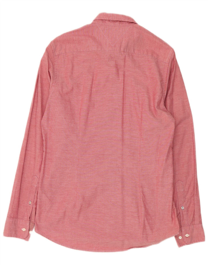 Koszula męska Tommy Hilfiger Flex Slim Fit, średnio różowa, bawełniana
