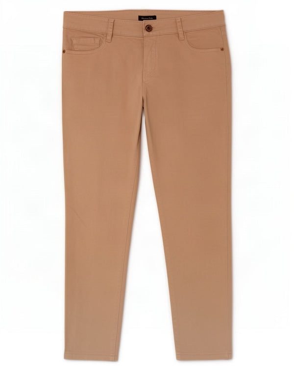 Massimo Dutti Womens Skinny Cropped Trousers EU 38 Small W28 L24 Beige