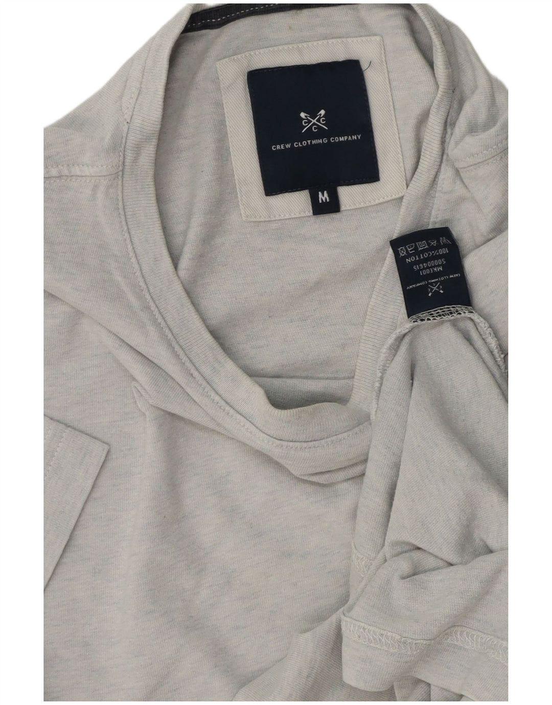 Crew Clothing Męski T-shirt Top Średniej Szarej Bawełny