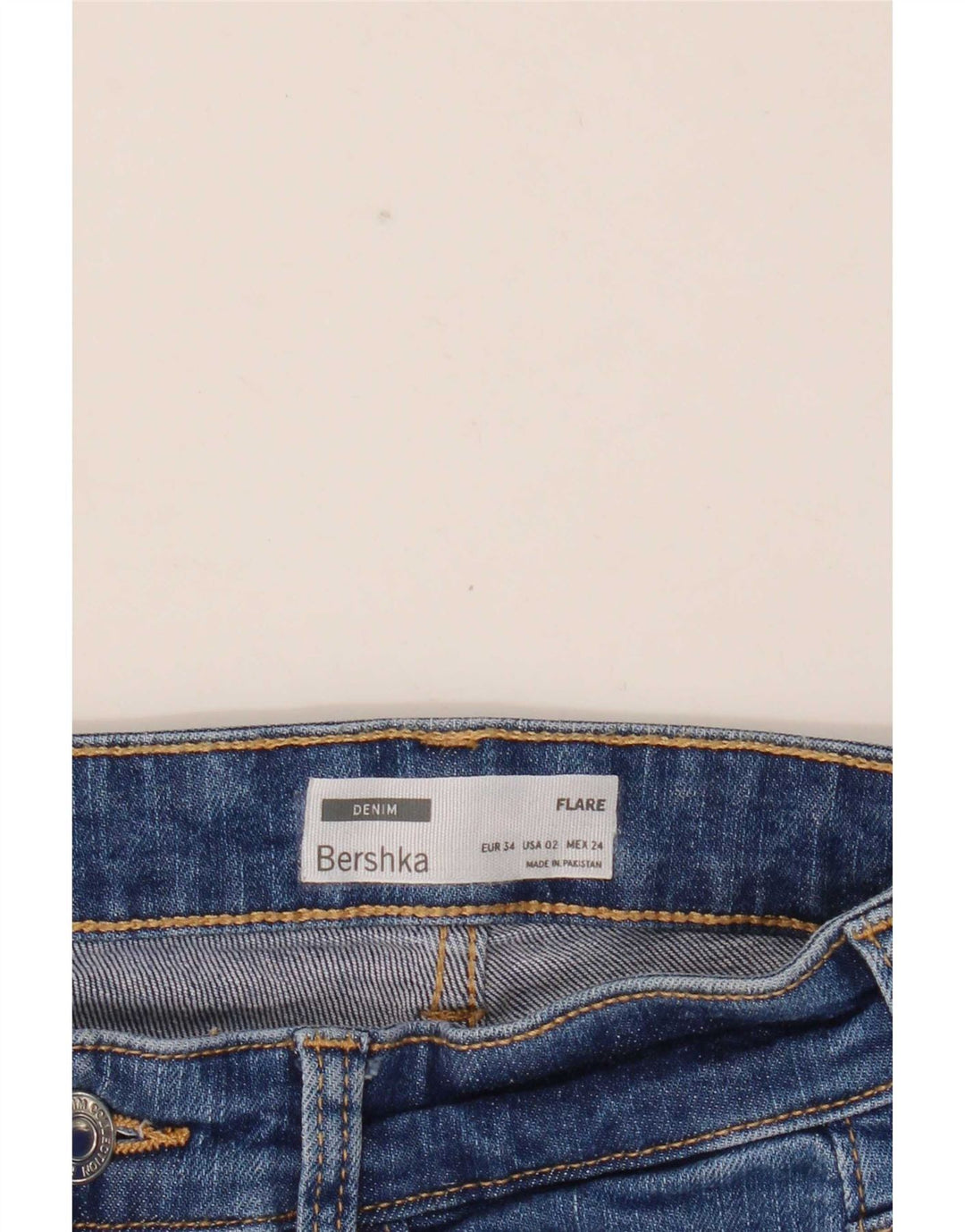 Damskie jeansy rozkloszowane Bershka EU 34 XS W24 L32 Niebieskie