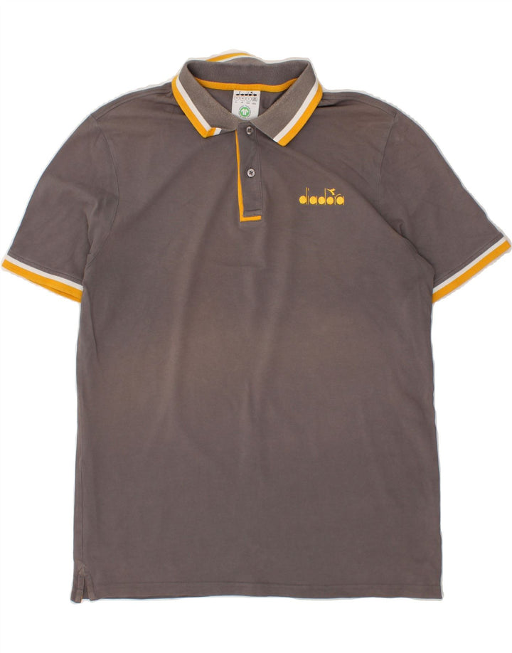 DIADORA Mens Slim Polo Shirt XL Grey Vintage Diadora and Second-Hand Diadora from Messina Hembry 