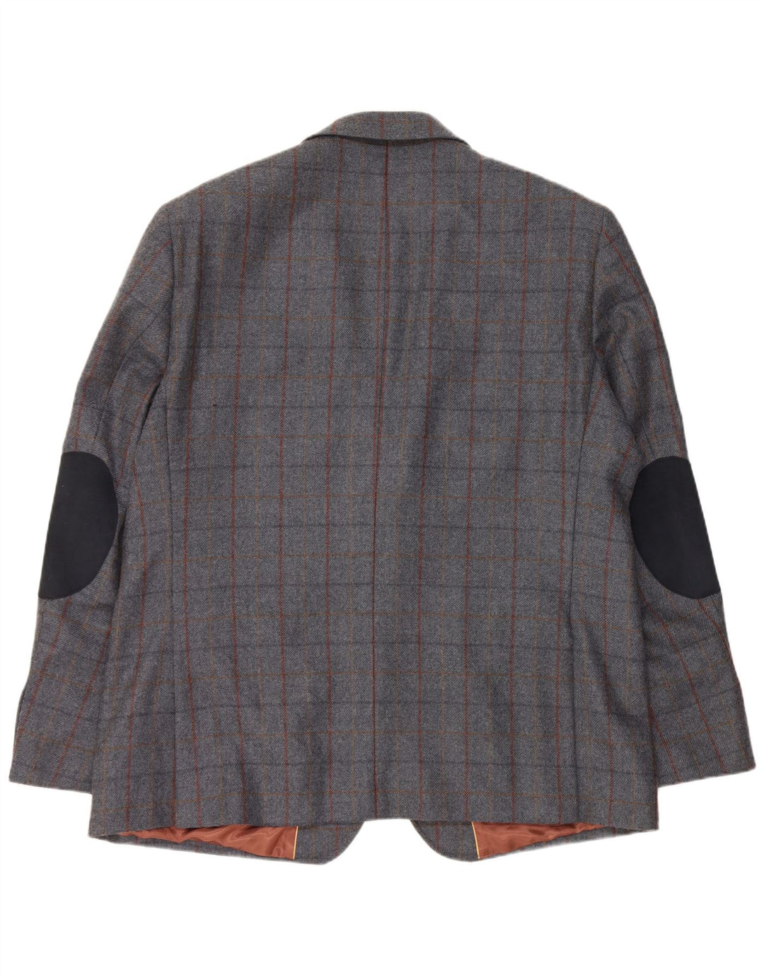 Męska marynarka zapinana na 2 guziki Woolrich UK 48 4XL Szara wełniana kratka