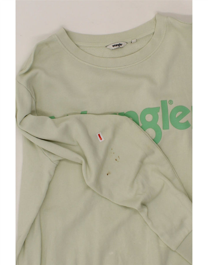 WRANGLER Womens Oversized Graphic Sweatshirt Jumper UK 14 Medium Green Vintage Wrangler and Second-Hand Wrangler from Messina Hembry 