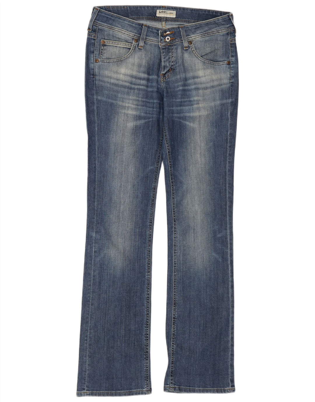 Damskie jeansy Lee Cade z niską talią Bootcut W31 L33, niebieska bawełna