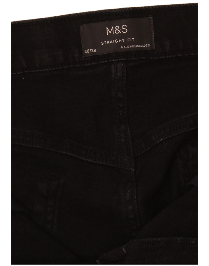 Marks & Spencer Męskie proste dżinsy W36 L26 Czarne