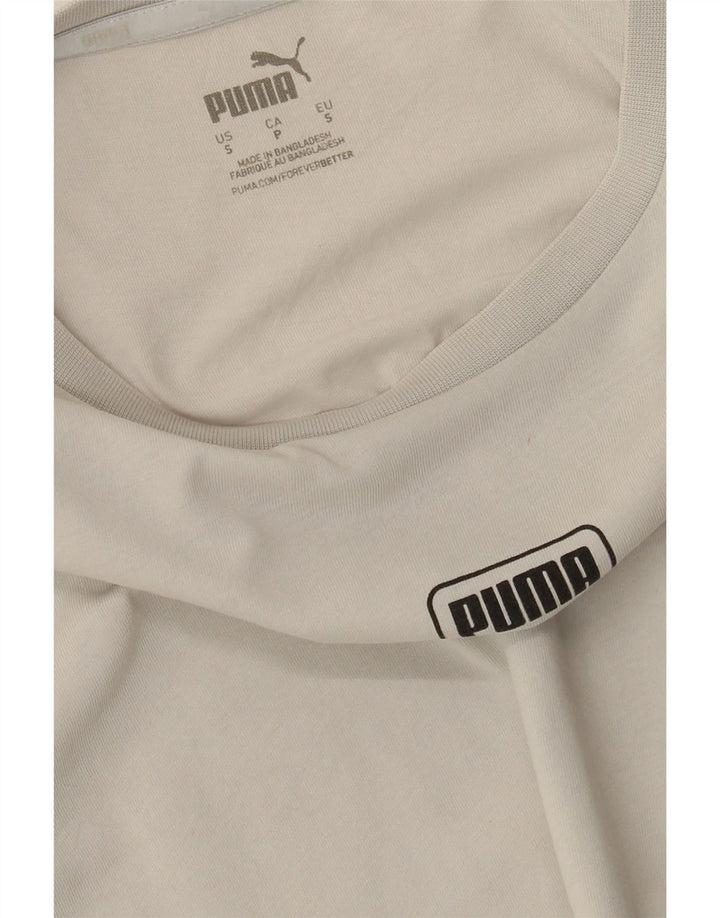 PUMA Mens Graphic T-Shirt Top Small White Colourblock