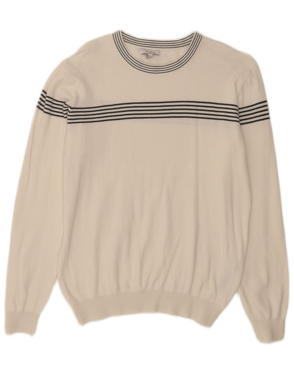 Męski sweter Reiss z dekoltem w łódkę UK 6 XS, bawełniany w białe paski