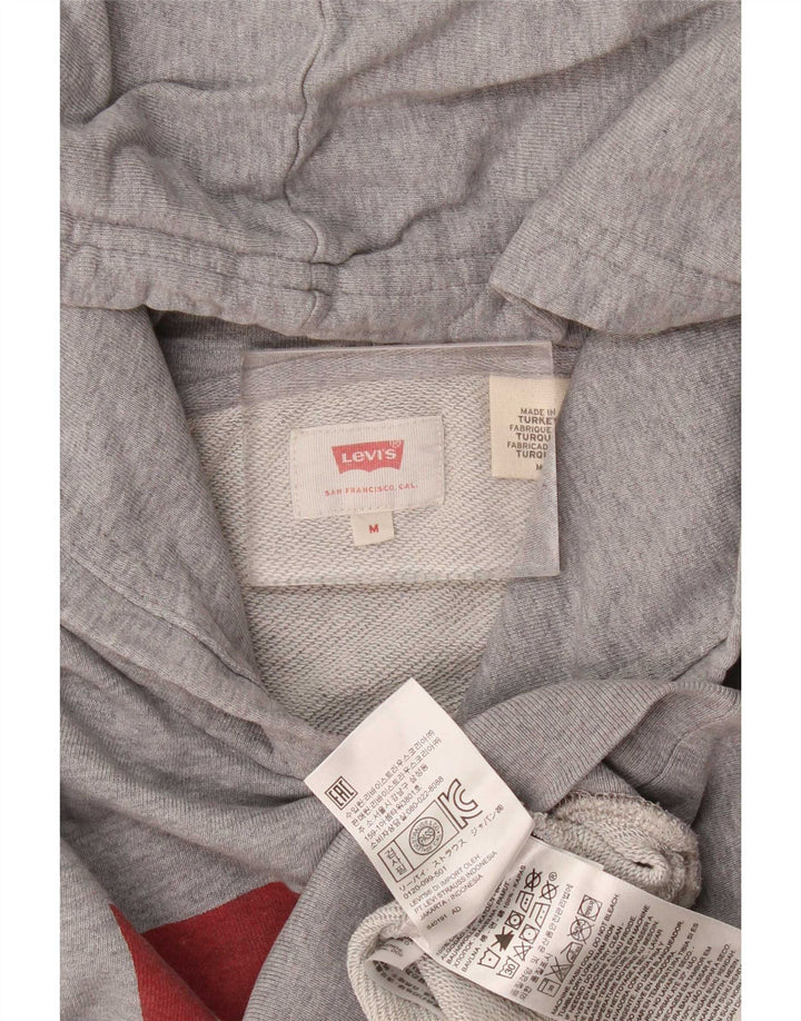 Męski sweter z kapturem i grafiką Levi's, średnioszary, bawełniany w cętki
