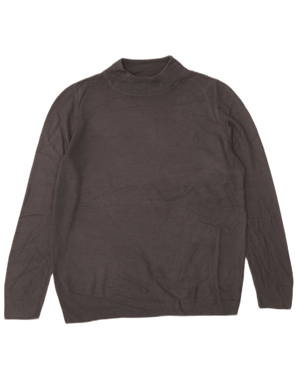 Marks & Spencer Womens Turtle Neck Jumper Sweater UK 16 Large Grey Acrylic