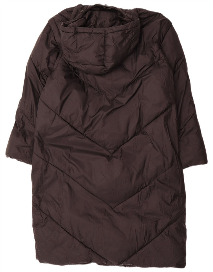 Damski, oversize'owy, ocieplany płaszcz z kapturem ZARA UK 14, średni czarny