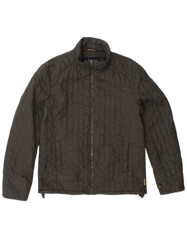ARMANI JEANS Męska ocieplana kurtka UK 36, mała, khaki, poliamid