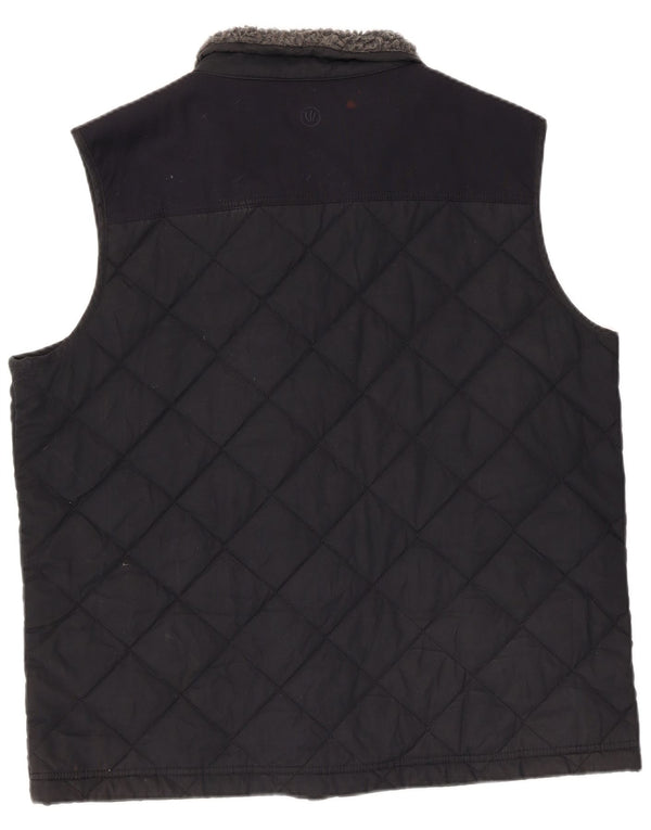 Fat Face Mens Quilted Gilet UK 42 XL Black Polyester