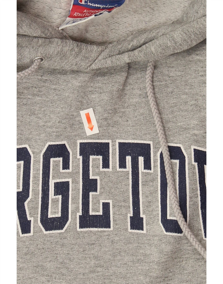 CHAMPION Womens Georgetown Graphic Hoodie Jumper Medium Grey Vintage Champion and Second-Hand Champion from Messina Hembry 