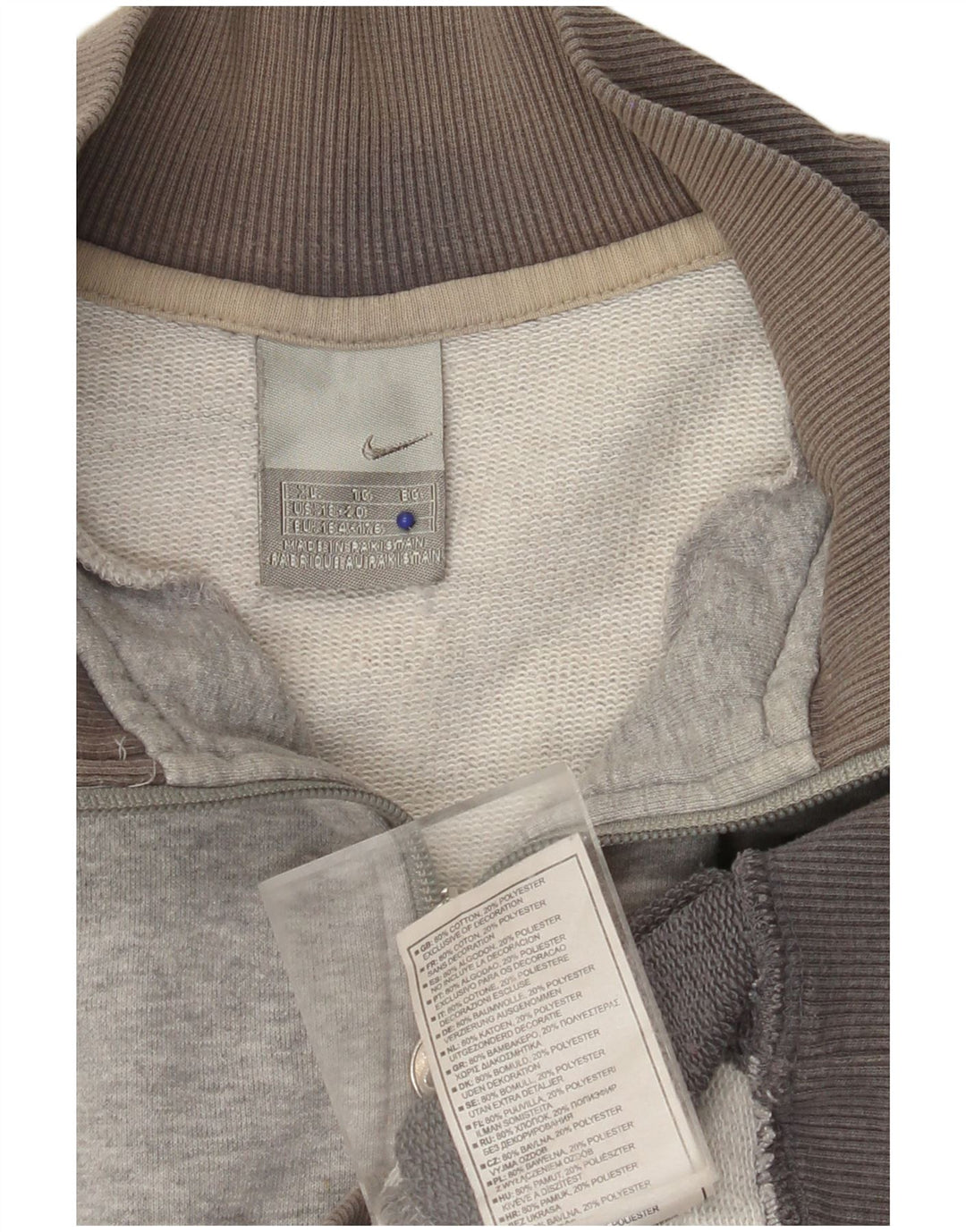 Chłopięca kurtka dresowa NIKE z grafiką, 13-14 lat, szary, blok kolorów