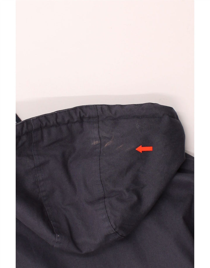 WEIRD FISH Mens Hooded Parka Jacket UK 36 Small Navy Blue Cotton Vintage Weird Fish and Second-Hand Weird Fish from Messina Hembry 