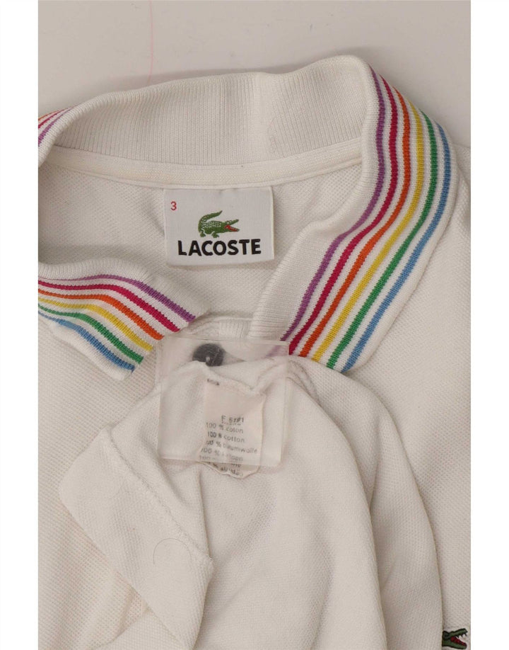 Męska koszulka polo Lacoste, rozmiar 3, mała, biała, bawełniana